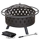 Alternate image 0 for Pure Garden Wood Burning 32-Inch Round Crossweave Fire Pit in Black