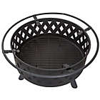 Alternate image 1 for Pure Garden Wood Burning 32-Inch Round Crossweave Fire Pit in Black