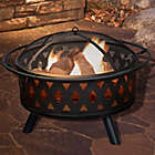 Alternate image 3 for Pure Garden Wood Burning 32-Inch Round Crossweave Fire Pit in Black