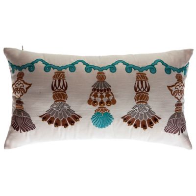 Bombay&reg; India Tassels Outdoor Lumbar Pillow in Cream