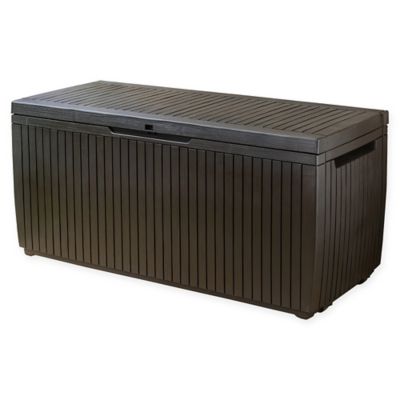 Keter Springwood 80-Gallon Deck Storage Box in Espresso Brown