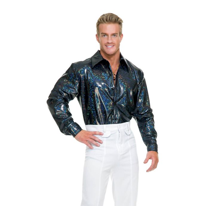 Men S Night Lights Disco Multicolor Costume Shirt Bed Bath