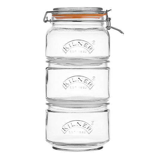 Alternate image 1 for Kilner® Clear Stackable Jar Set (Set of 3)