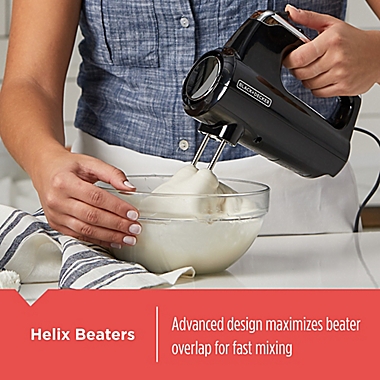 Black &amp; Decker&trade; Helix Performance Premium Hand Mixer in Black. View a larger version of this product image.