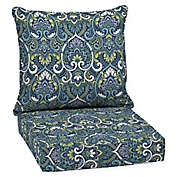 Arden Selections&trade; Aurora Damask 2-Piece Outdoor Deep Seat Cushion Set in Sapphire