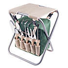 Alternate image 0 for Pure Garden Folding Stool Garden with 5-Piece Tool Set in Beige/Green