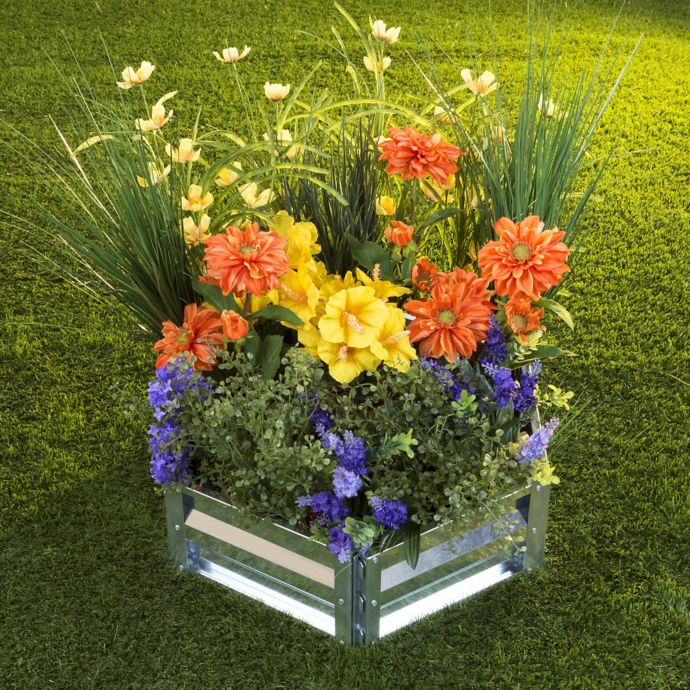 Pure Garden Hexagon Raised Garden Bed Plant Holder Kit In Silver Bed Bath And Beyond Canada