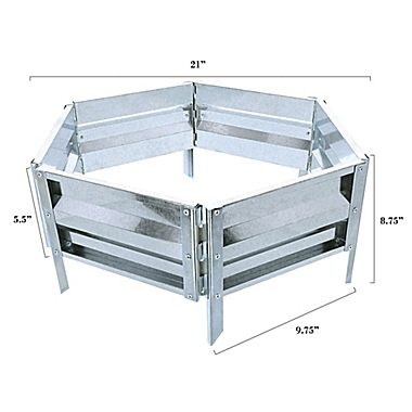 Pure Garden Hexagon Raised Garden Bed Plant Holder Kit in Silver. View a larger version of this product image.