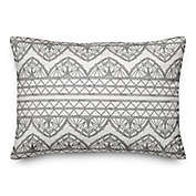 Designs Direct Boho Lace Oblong Outdoor Throw Pillow in Grey