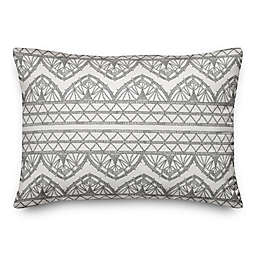 Designs Direct Boho Lace Oblong Outdoor Throw Pillow in Grey