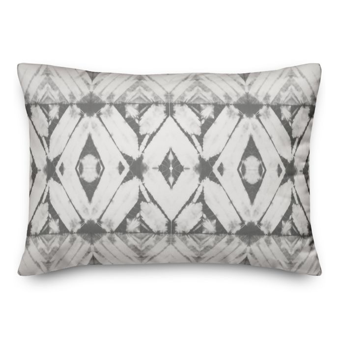 Designs Direct Shibori Oblong Outdoor Throw Pillow in Grey Bed Bath