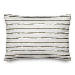 Designs Direct Sketch Stripes Oblong Outdoor Throw Pillow in Taupe
