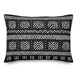 Designs Direct Mudcloth Oblong Outdoor Throw Pillow in Black