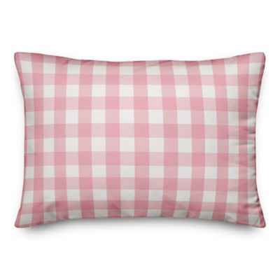 Designs Direct Buffalo Check Oblong Outdoor Throw Pillow in Pink