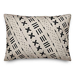 Designs Direct Tribal Oblong Outdoor Throw Pillow in Beige/Black
