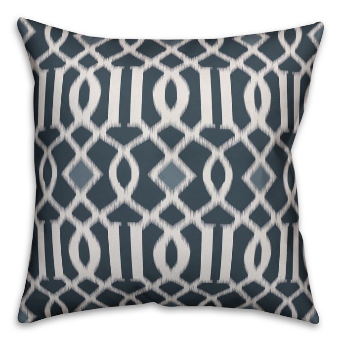 Designs Direct Kirkwood Square Outdoor Throw Pillow in Blue/Grey Bed