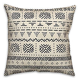 Designs Direct Tribal Square Outdoor Throw Pillow in Beige/Black