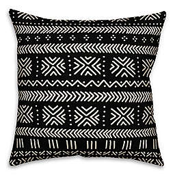 Designs Direct Mudcloth Square Outdoor Throw Pillow in Black