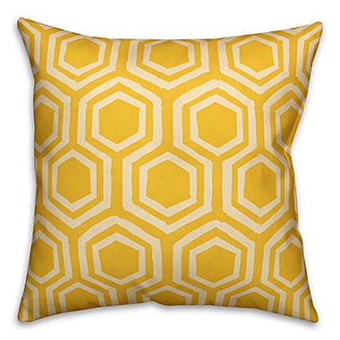 Designs Direct Lemon Geometric Indoor/Outdoor Square Throw Pillow in Yellow. View a larger version of this product image.