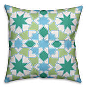 Designs Direct Havana Mosaic Indoor/Outdoor Square Throw Pillow in Teal/Green