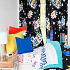 Alternate image 1 for Learning Linens &quot;Be Super&quot; 84-Inch Window Curtain Panel in Black/Blue