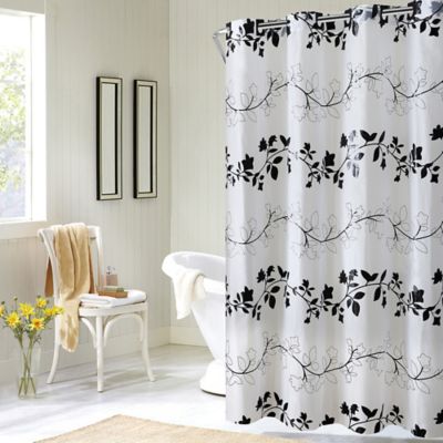 black and white bathroom shower curtain