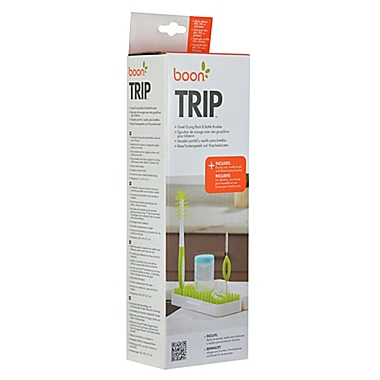 Boon TRIP Travel Drying Rack &amp; Bottle Brushes in White. View a larger version of this product image.
