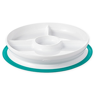 OXO Tot&reg; Stick & Stay Divided Plate in Teal. View a larger version of this product image.