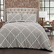Lush Decor Diamond Pom Pom 3-Piece King Comforter Set in Grey