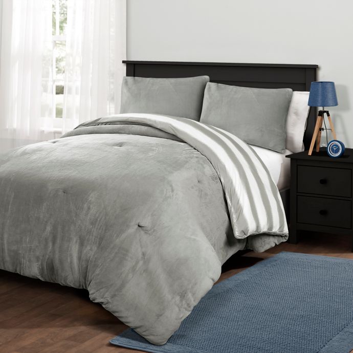 Plush Stripe Comforter Set | Bed Bath & Beyond