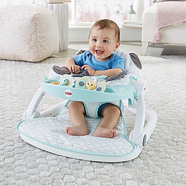 Fisher-Price® Lamb Sit-Me-Up Floor Seat with Tray in White/Teal