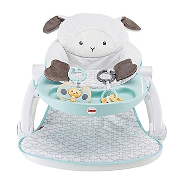 Fisher-Price&reg; Lamb Sit-Me-Up Floor Seat with Tray in White/Teal. View a larger version of this product image.