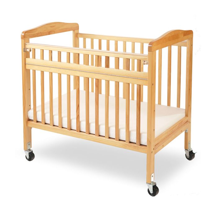 La Baby Mini Portable Crib With Clear Panels And Safety Gate In