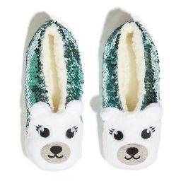 Capelli New York Women's Sequin Critter Sherpa Slippers