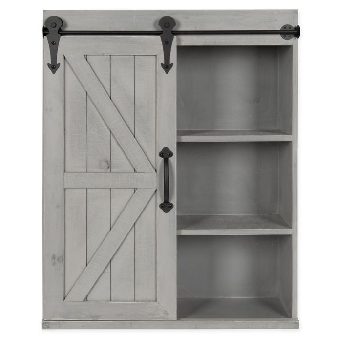 Kate And Laurel Storage Cabinet With Sliding Barn Door Bed Bath