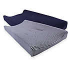Alternate image 0 for Touched by Nature&reg; Striped Organic Cotton Changing Pad Covers in Navy/Grey (Set of 2)