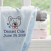 Teddy Bear Embroidered Baby Blanket