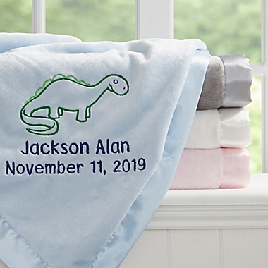 Dinosaur Embroidered Baby Blanket. View a larger version of this product image.