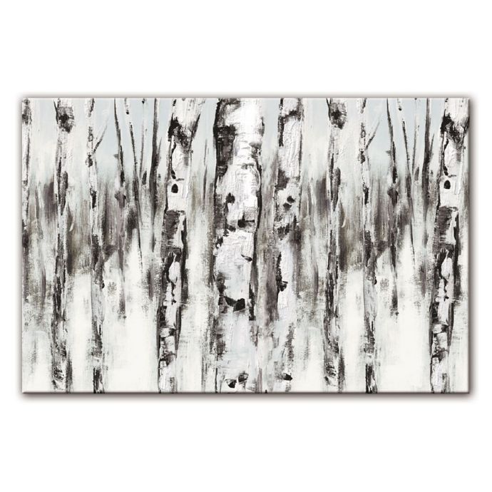 Designs Direct Birch Tree 23 Inch X 36 Inch Canvas Wall Art In Blue White Bed Bath Beyond