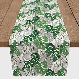 Designs Direct Monstera Leaf Table Runner in Green