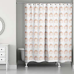 Designs Direct 71-Inch x 74-Inch Curly Pumpkin Shower Curtain in Orange