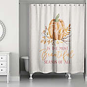 Designs Direct Fall Is Beautiful 71-Inch x 74-Inch Halloween Shower Curtain in Orange