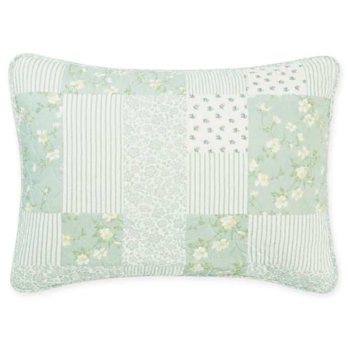 Laura Ashley® Rowen Standard Pillow Sham in Green Bed Bath & Beyond