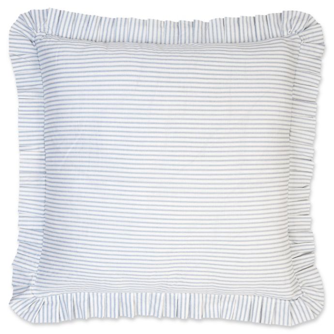 Ticking European Pillow Sham in Blue Bed Bath & Beyond