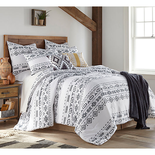 Alternate image 1 for Lakota 6-Piece Reversible Twin Comforter Set in White/Black