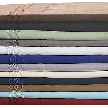 Elegant Comfort&trade; Chain Embroidered Microfiber Sheet Set. View a larger version of this product image.