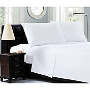 Elegant Comfort&trade; Chain Embroidered Microfiber Queen Sheet Set in White