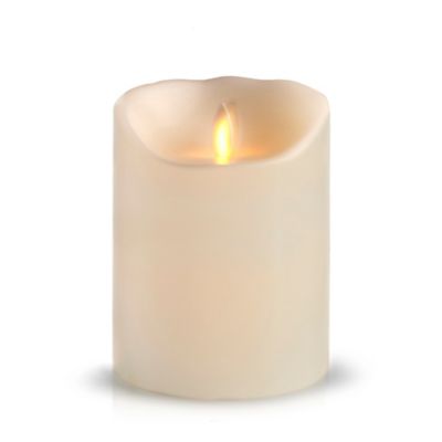 Luminara&reg; Real-Flame Effect 4-Inch Pillar Candle in Ivory