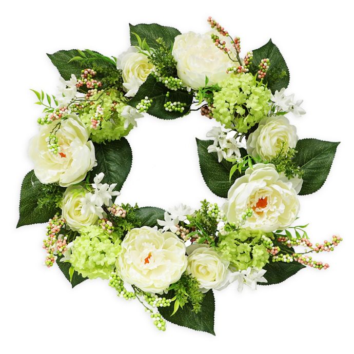 Puleo International 24Inch Artificial Hydrangea Wreath