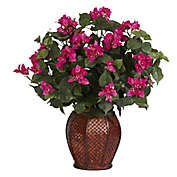 Nearly Natural 24.5-Inch Artificial Bougainvillea Arrangement in Vase